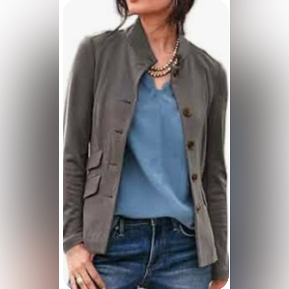 Sundance Park Single Breasted Knit Blazer Heather Gray Size Medium - Picture 3 of 13